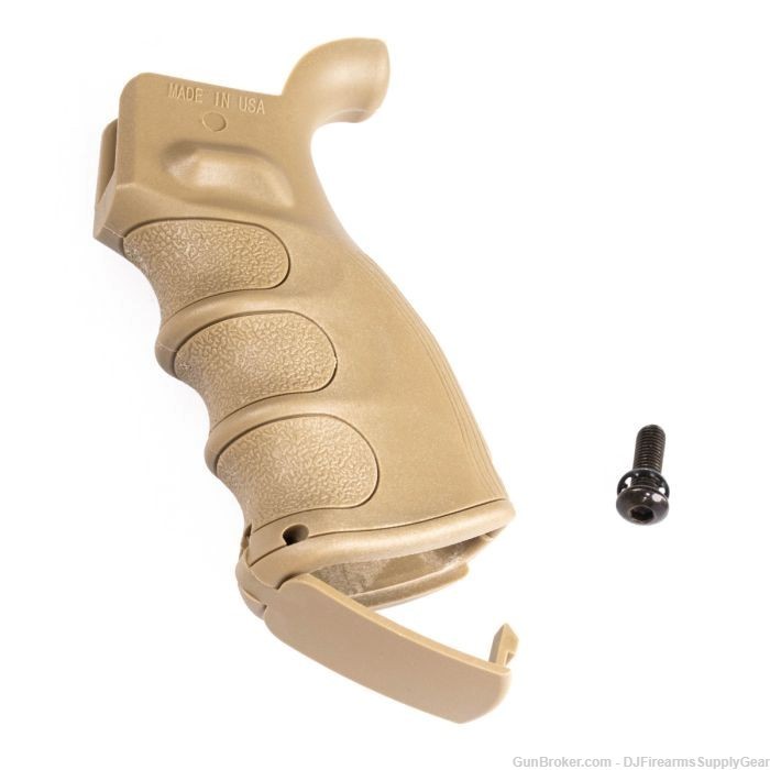 AR-15 Sand Tan Rear Pistol Grip w/ Storage & Screw! MADE IN USA-img-0