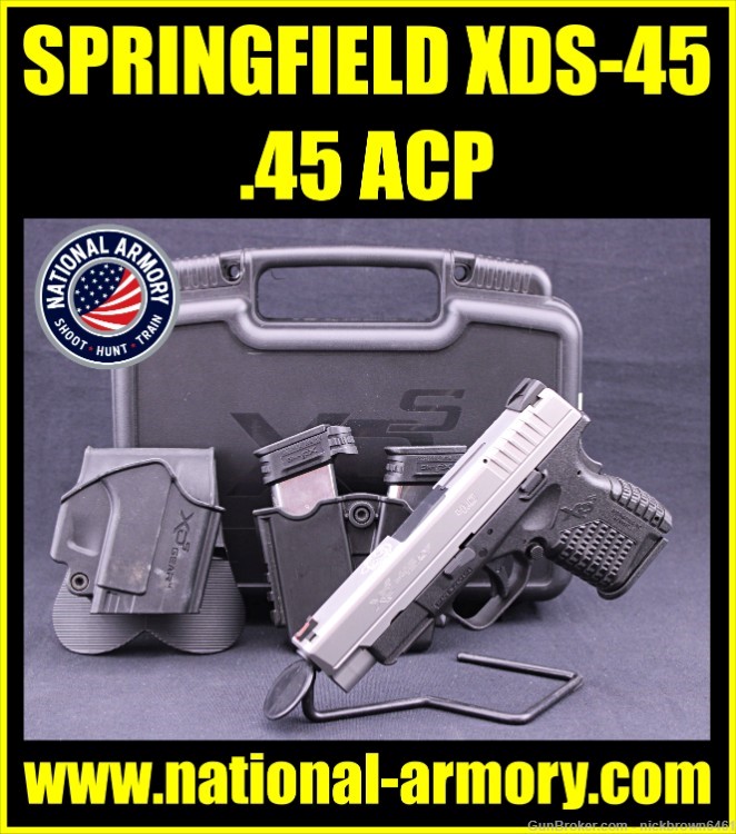 SPRINGFIELD XDS-45 4.0 .45 ACP 4” BBL 7+1 CAP 2 TONE W/ HOLSTER AND CASE-img-0