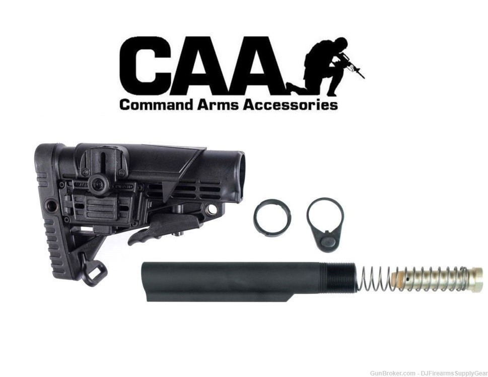 AR-15 CAA CBS Collapsible Stock Assembly w Adjustable Cheek Rest & QD Ports-img-0
