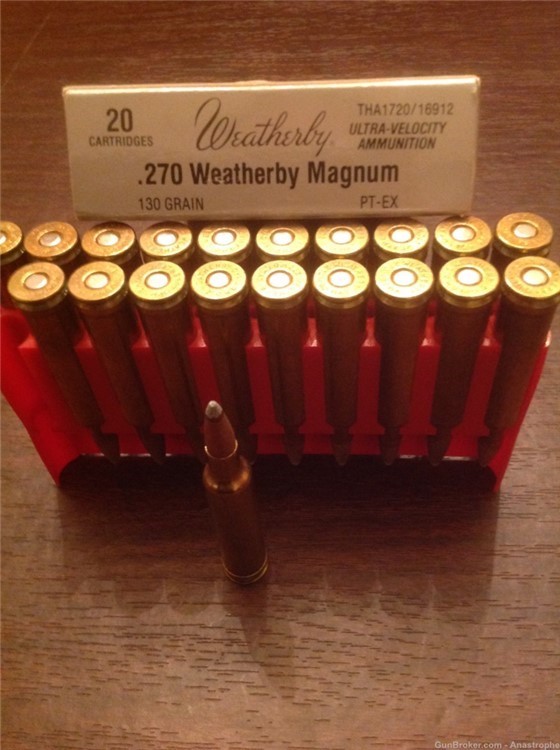 270 Weatherby Magnum 130 grain PT-EX ammunition ammo-img-0