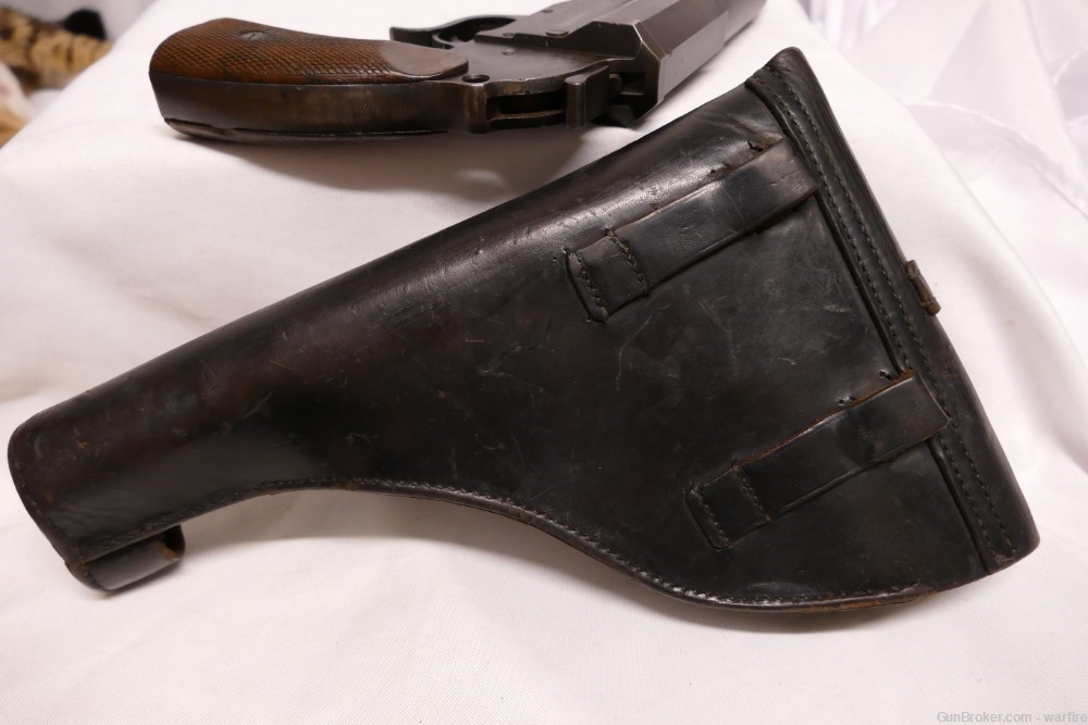 Rare All Steel Weimar Era German Military Flare Pistol & 1928 Dated Holster-img-9