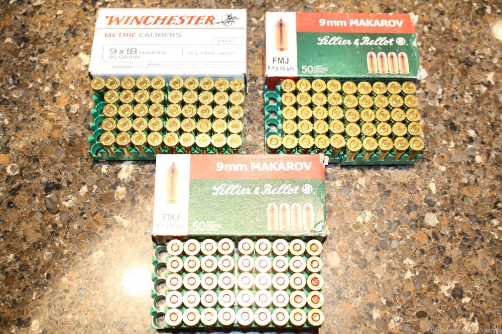 9mm Makarov (9x18) Factory Winchester and S&B Ammo - partial boxes 137 rds-img-0