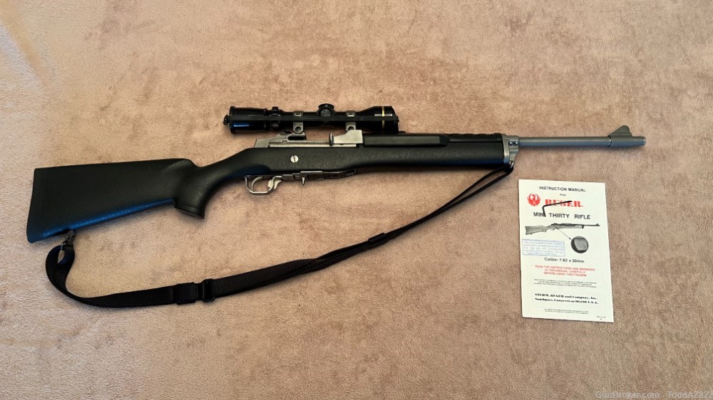 Ruger Mini-30 w/ Leupold Scope. Stainless, 18.5" Barrel 7.62X39. 1993-img-0