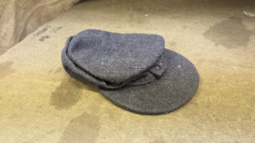 Reproduction German WW2 WWII luftwaffe  gray wool cap or hat, -img-0