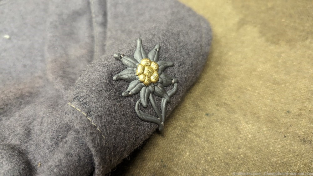 WW2 WWII light gray repro  luftwaffe  hat or cap with edelweiss-img-2