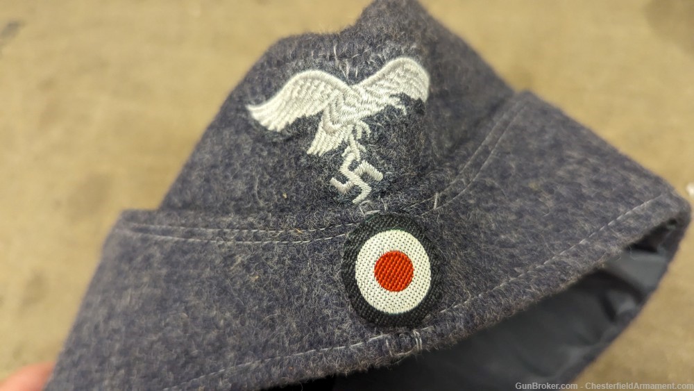 WW2 WWII light gray repro  luftwaffe garrison cap,  -img-5