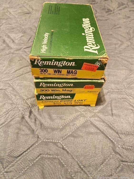55 Rds 3 boxes REMINGTON CORE-LOKT 300 win MAG Magnum Winchester -img-0