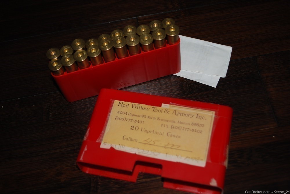 Vintage Custom Premium 45-100 brass  20 pcs NEW Red Willow Tool Armory RWTA-img-0