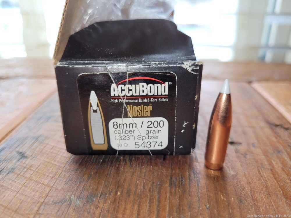 Nosler 8 mm 200 grain Accubond Bullets (50 Qty) .323 caliber 8mm-img-0