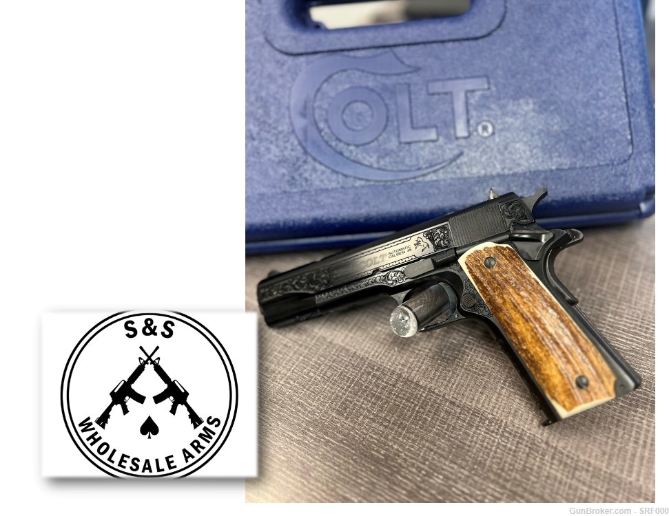 COLT GOVERNMENT CLASSIC 45 ACP ENG/STAG TYLER GUNWORKS PREMIER GRADE-img-0