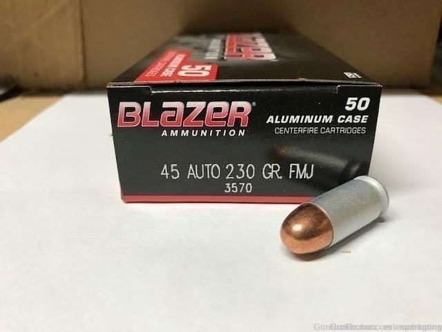 CCI  Blazer 45 Auto 230gr FMJ 1000 Rounds 3570 Aluminum Case-img-0