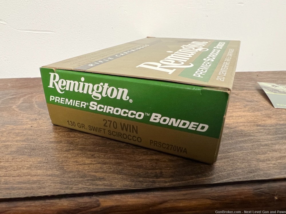 Remington Premier Scirocco Bonded 270 WIN 130 gr Ammunition 20 Rounds Ammo-img-1