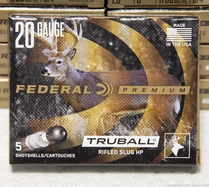 FEDERAL Premium TruBall 20 gauge 3 inch Slugs 1700 fps      -img-1