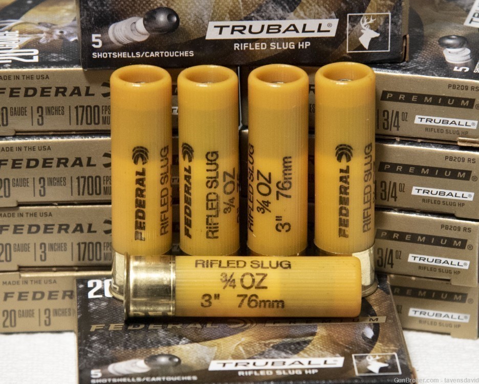 FEDERAL Premium TruBall 20 gauge 3 inch Slugs 1700 fps      -img-0