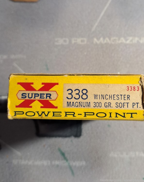 VINTAGE WINCHESTER 338 WIN MAG WESTERN SUPER X 300 GRAIN 20 ROUNDS-img-1