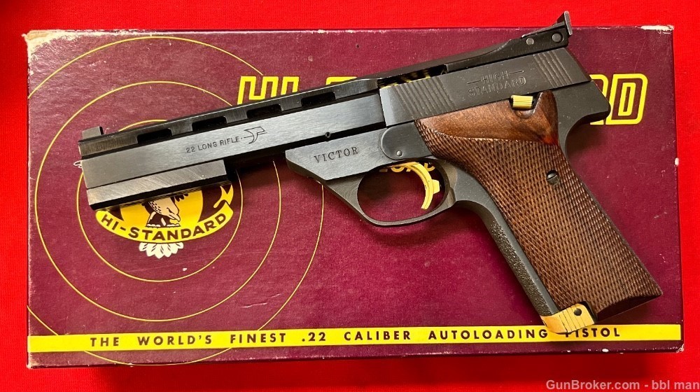 Hi High Standard 22 LR Victor Target Model 5.5" Pistol EXCELLENT with Box-img-0