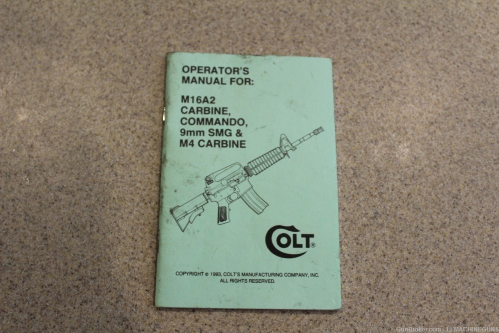 Colt M16A2 Original Manual from 1993-img-0