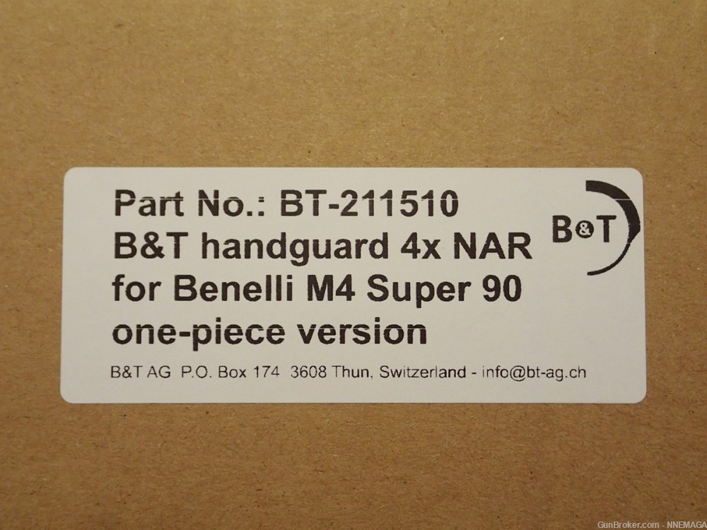 B&T BT-211510 Handguard 4x NAR Benelli M4 Super 90 UPC: 840225702583  -img-0