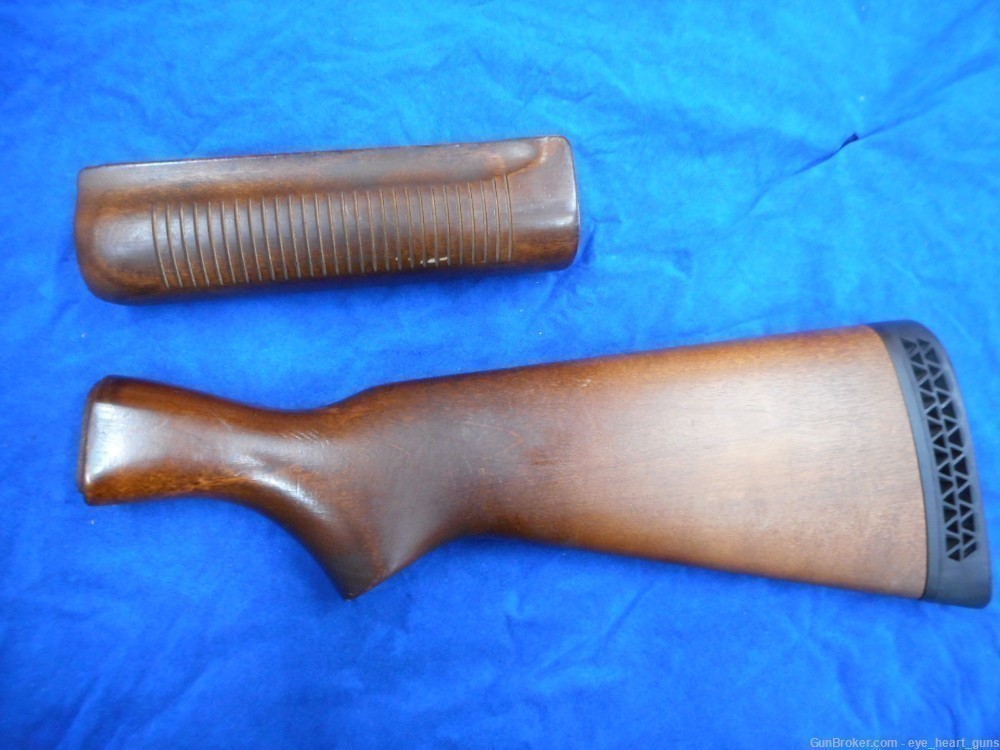 Remington 870 POLICE wood stock set, forend, buttplate, bearing plate, pump-img-0