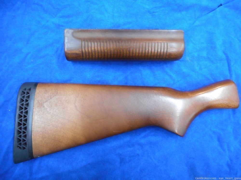 Remington 870 POLICE wood stock set, forend, buttplate, bearing plate, pump-img-1