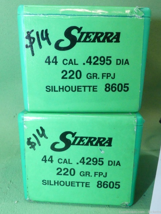 #4116 Lot of 200 rounds Sierra 44 cal. 220 gr FPJ bullets-img-1