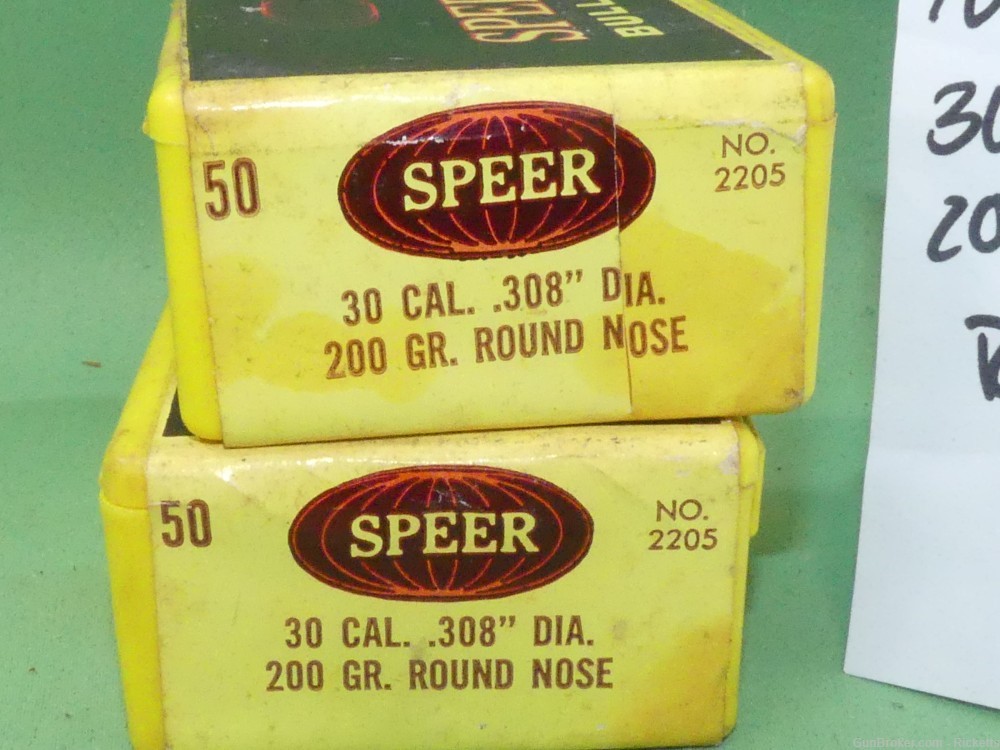 #4119 100 count Speer bullets 30 cal. 200 gr. RN-img-1
