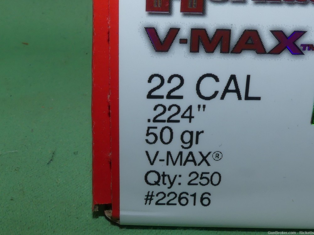#4121 500 rnds Hornady V-Max bullets 22 cal. Box 40 gr, & 50 Gr-img-3