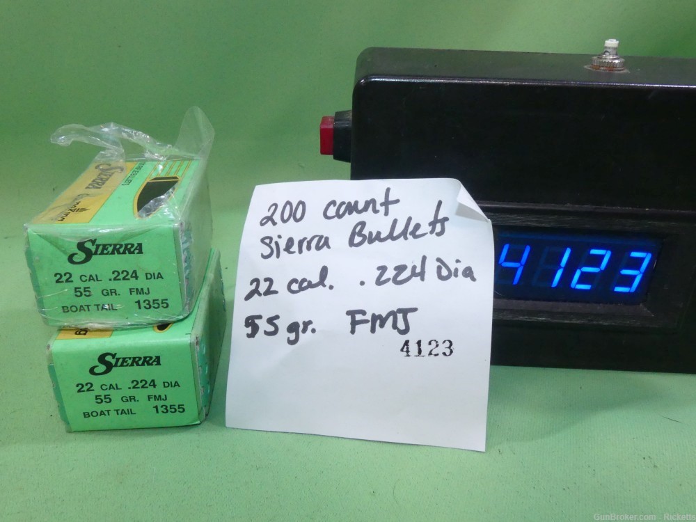 #4123 200 rounds Sierra bullets 22 cal. 55 gr FMJ-img-0