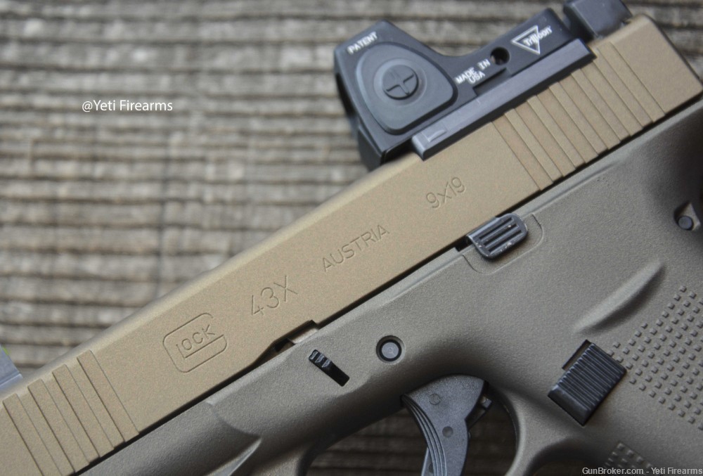 Glock 43x MOS 9mm Burnt / Midnight Bronze W/ CHPWS RMRcc 3.25 MOA No CC Fee-img-6