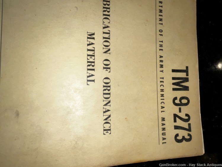 1962 Lubrication Of Ordnance Material TM 9-273 Department Army Manual-img-1