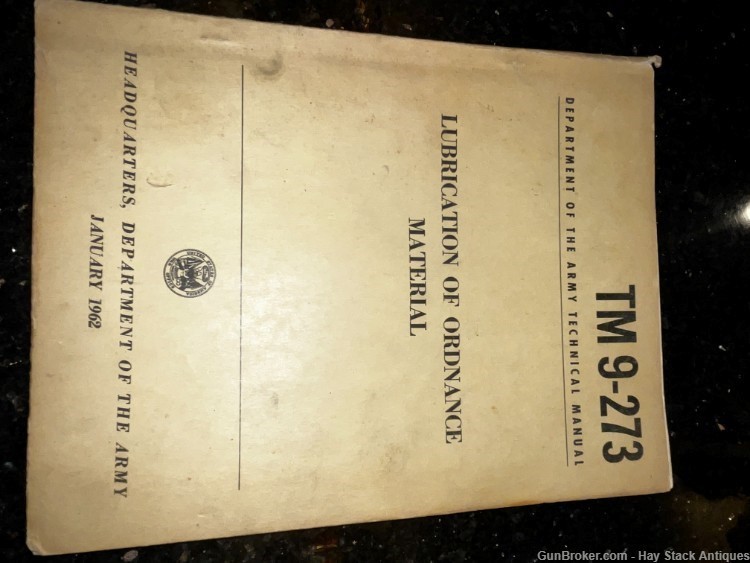 1962 Lubrication Of Ordnance Material TM 9-273 Department Army Manual-img-0