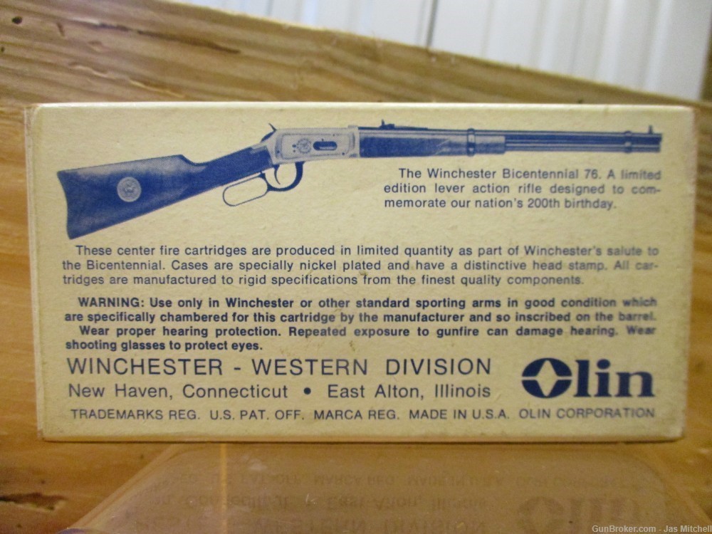 One Box of 20 Rounds , Marked Winchester Bi centennial 76, 30-30 caliber.-img-1