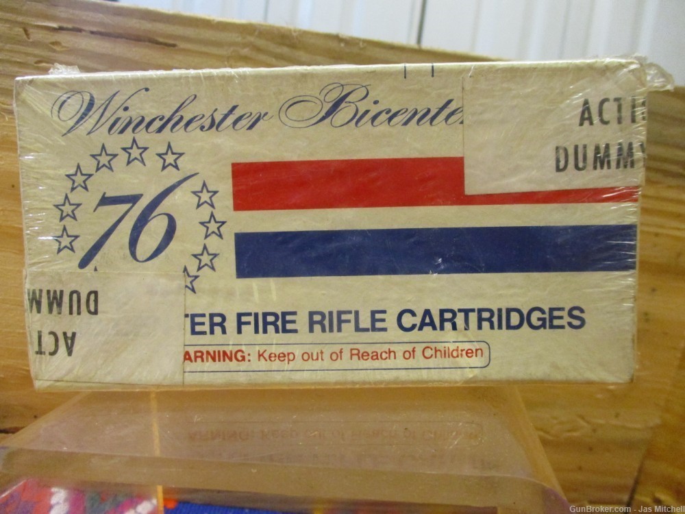 One Box Of  20 Rounds Marked Winchester Bicentennial , Action Proving Dummy-img-0