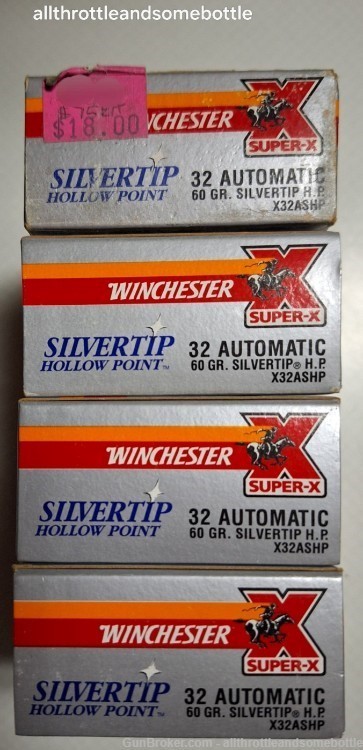 (200) rounds 32 Auto Winchester Super X 60 gr SILVERTIP Hollow Points -img-4