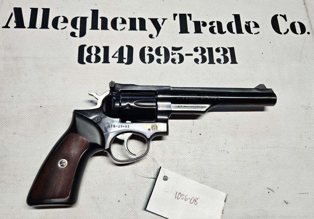 Ruger GP100 357 Magnum 6 Inch Blued Wood Panel Grips-img-0