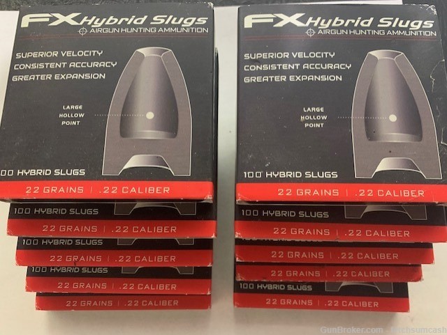 1000 Count FX Hybrid Slugs 22cal. 22gr Large Hollow point-img-0