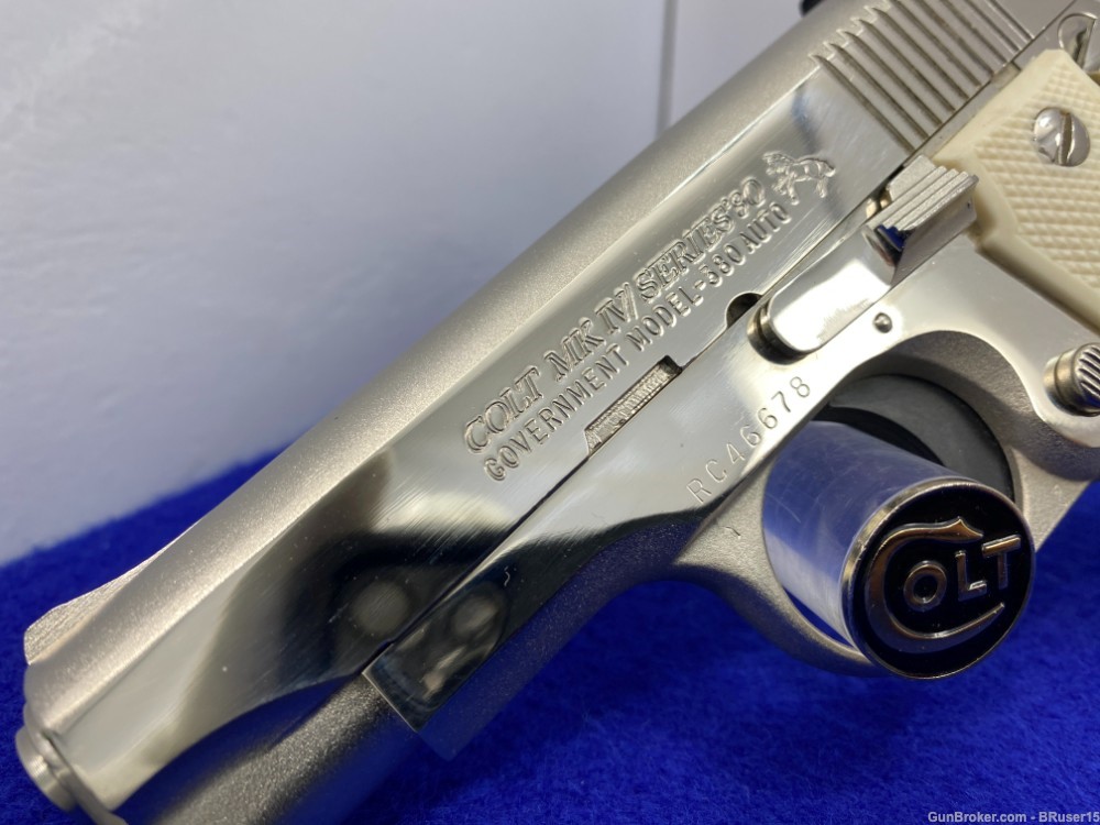 1985 Colt MKIV Series 80 .380 ACP 3.25" *SCARCE & DESIRABLE BRIGHT NICKEL*-img-7