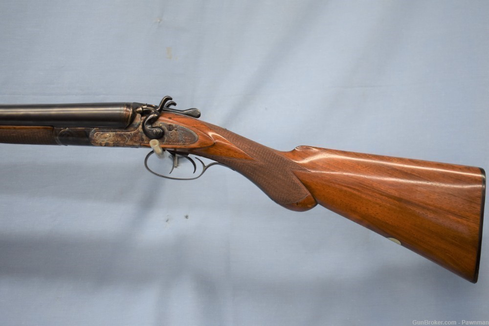 English Mortimer 12G SxS black powder shotgun made 1855-1887-img-5