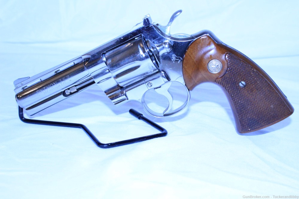Rare 1970 Colt Python, Nickle Finish, 4" Barrel-img-0