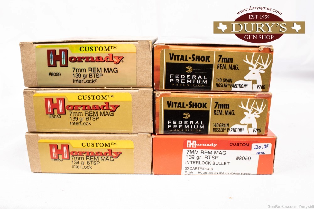Lot of 6 boxes of 7MM REM MAG( 115-Rounds Various Manufactures) -img-0