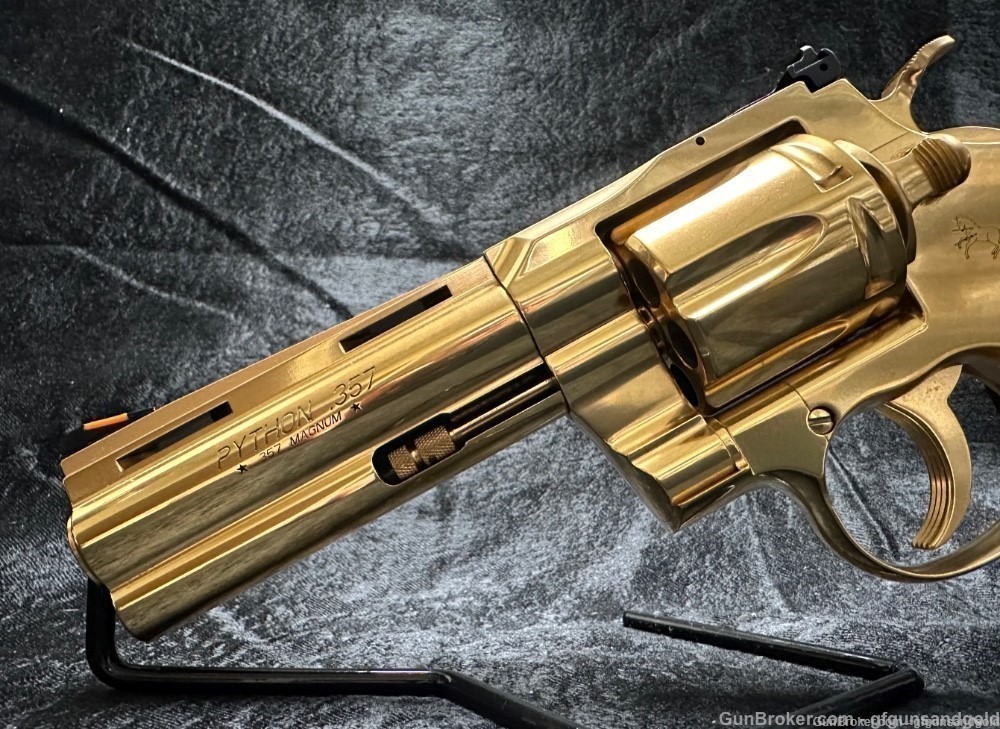 NEW CUSTOM 24KT GOLD COLT PYTHON, 4.25 INCH -img-1