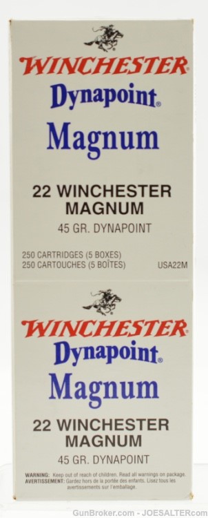 Winchester USA22M Dynapoint 22 Mag 45 gr. Ammo 250rd.-img-0