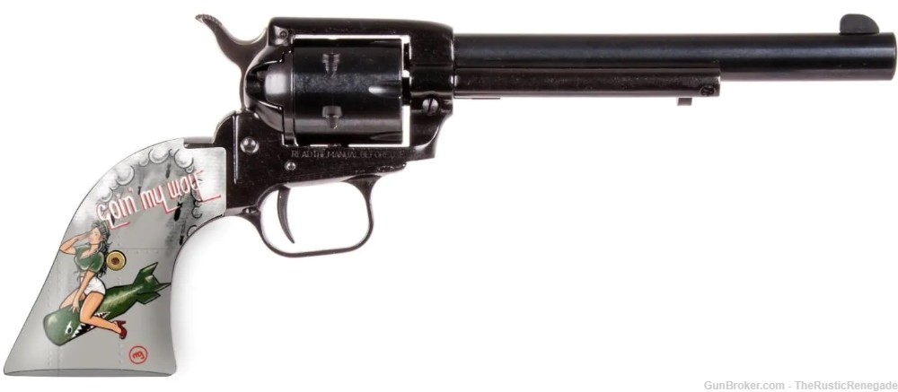 Heritage Rough Rider Going My Way 22LR, 6.5" Barrel, Pinup Grips, Blued-img-1