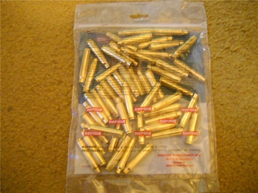 243 Winchester 50 Ct. New Norma brass cases-img-0