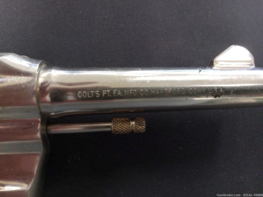 Colt Official Police 38 spl 4 inch Nickel 1966 -img-3