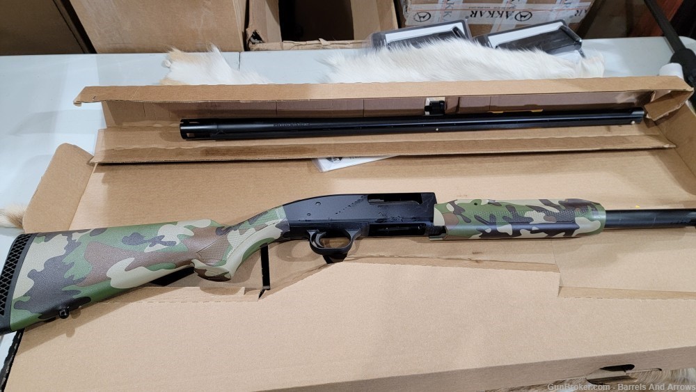 Mossberg 500, 12ga, field syn woodland, pump action-img-0