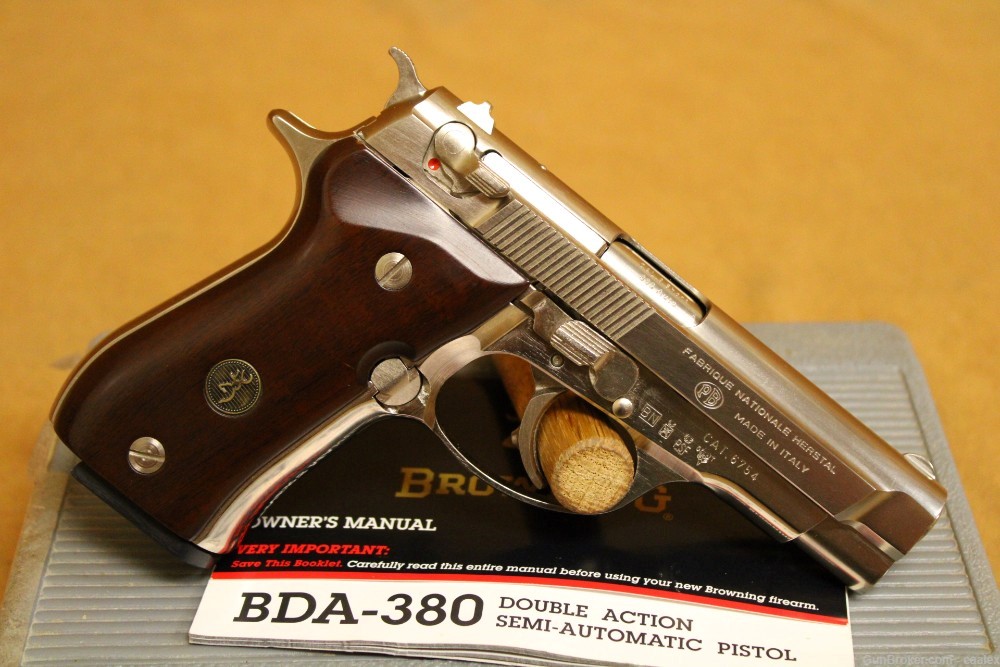 PENNY! UNFIRED Browning BDA-380 ACP (Nickel/Walnut) w/ Original Box-img-5