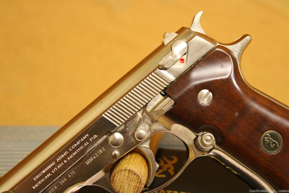 PENNY! UNFIRED Browning BDA-380 ACP (Nickel/Walnut) w/ Original Box-img-3