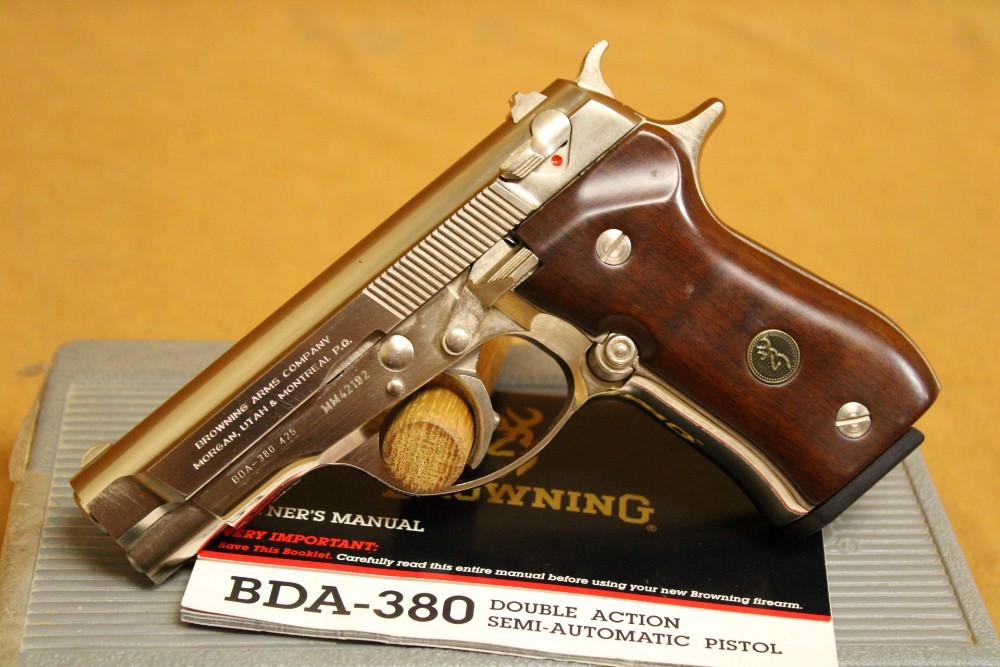 PENNY! UNFIRED Browning BDA-380 ACP (Nickel/Walnut) w/ Original Box-img-1
