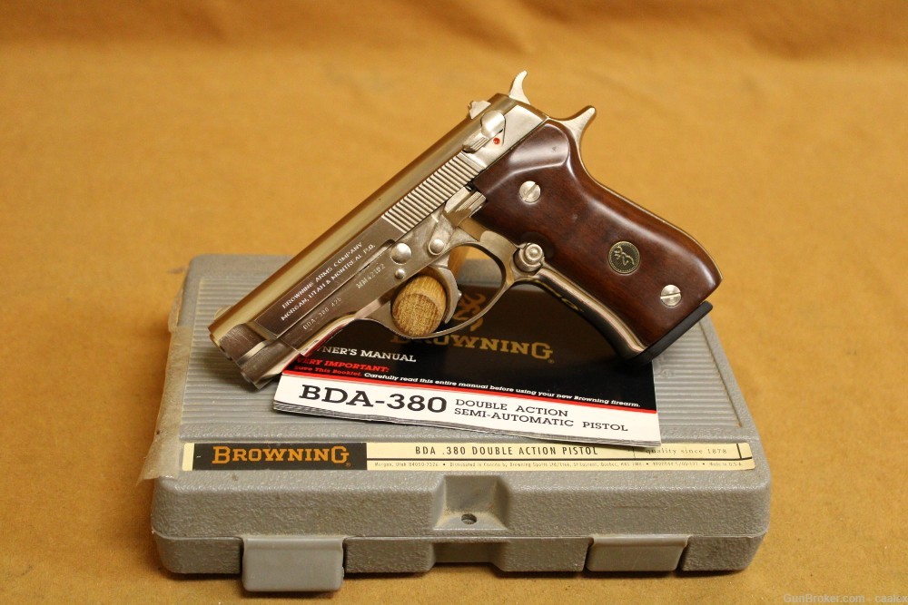 PENNY! UNFIRED Browning BDA-380 ACP (Nickel/Walnut) w/ Original Box-img-0